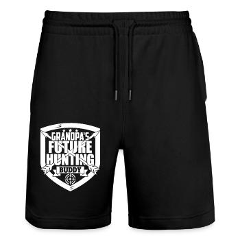Hunting Grandpa's Future Hunting Buddy - Stanley/Stella Trainer Unisex Organic Jogging Shorts - black - Front - Nik (191cm) & Marisol (170cm)