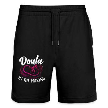 Doula Birth Worker Doula In The - Stanley/Stella Unisex Bio Joggingshorts Trainer  - Schwarz - Vorne - Nik (191cm) & Marisol (170cm)