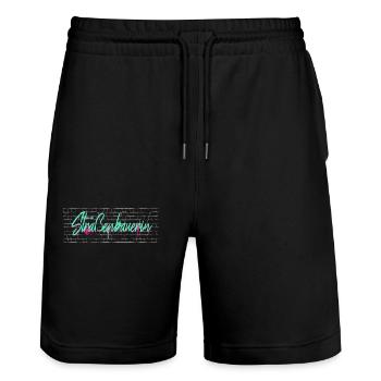 Straßenwärter Abschluss-Geschenk Straßenbauerin - Stanley/Stella Unisex Bio Joggingshorts Trainer  - Schwarz - Vorne - Nik (191cm) & Marisol (170cm)