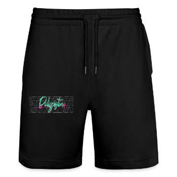 Polizisten Abschluss-Geschenk Polizei Polizistin - Stanley/Stella Unisex Bio Joggingshorts Trainer  - Schwarz - Vorne - Nik (191cm) & Marisol (170cm)