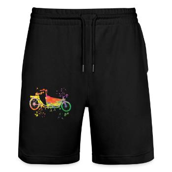 Heavy Duty Bike Cargo Bike Cargo Bike Cargo Bike - Stanley/Stella Trainer Unisex Organic Jogging Shorts - black - Front - Nik (191cm) & Marisol (170cm)