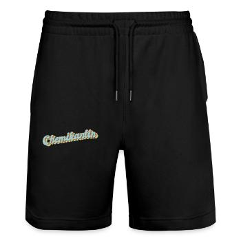 Laborant Abschluss-Geschenk Chemikantin - Stanley/Stella Unisex Bio Joggingshorts Trainer  - Schwarz - Vorne - Nik (191cm) & Marisol (170cm)