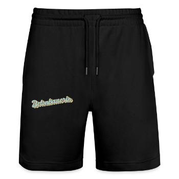 Betonmischer Abschluss-Geschenk Betonbauerin - Stanley/Stella Unisex Bio Joggingshorts Trainer  - Schwarz - Vorne - Nik (191cm) & Marisol (170cm)
