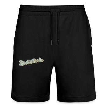 Friedhof Abschluss-Geschenk Bestatterin - Stanley/Stella Unisex Bio Joggingshorts Trainer  - Schwarz - Vorne - Nik (191cm) & Marisol (170cm)