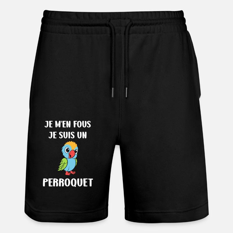 Humour petit perroquet - Short de jogging bio TRAINER Stanley/Stella unisexe - noir