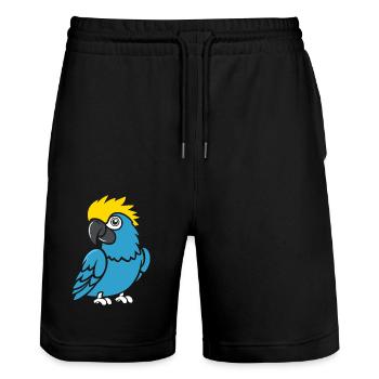 Humor kleiner Papagei - Stanley/Stella Unisex Bio Joggingshorts Trainer  - Schwarz - Vorne - Nik (191cm) & Marisol (170cm)
