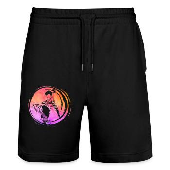 Muay Thai - Stanley/Stella Unisex Bio Joggingshorts Trainer  - Schwarz - Vorne - Nik (191cm) & Marisol (170cm)