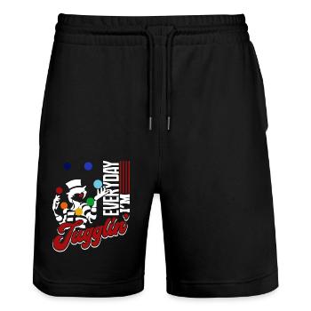 Juggling Everyday I'm Juggling - Stanley/Stella Trainer Unisex Organic Jogging Shorts - black - Front - Nik (191cm) & Marisol (170cm)
