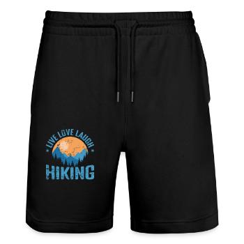 Live Love Laugh Hiking Outdoor Hobby - Stanley/Stella Trainer Unisex Organic Jogging Shorts - black - Front - Nik (191cm) & Marisol (170cm)