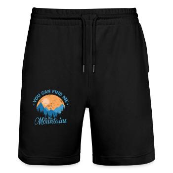You can Find Me in the Mountains Wandern - Stanley/Stella Unisex Bio Joggingshorts Trainer  - Schwarz - Vorne - Nik (191cm) & Marisol (170cm)