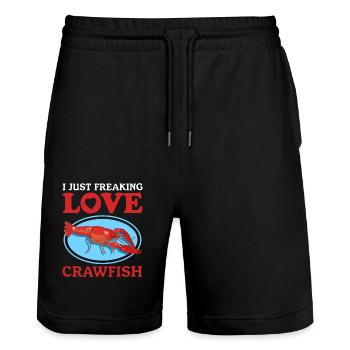 Crayfish Seafood Noble Crayfish Gift - Stanley/Stella Trainer Unisex Organic Jogging Shorts - black - Front - Nik (191cm) & Marisol (170cm)