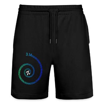 Pi Spiral Novelty Math Geek 3.14 Pi Day - Stanley/Stella Unisex Bio Joggingshorts Trainer  - Schwarz - Vorne - Nik (191cm) & Marisol (170cm)