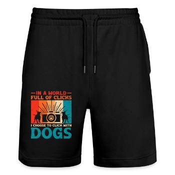 Dog Lover Photography Loves Dog Photographer Dogs - Stanley/Stella Trainer Unisex Organic Jogging Shorts - black - Front - Nik (191cm) & Marisol (170cm)