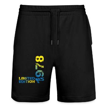 1978 Limited Edition Birthday Gift Wife Husband - Stanley/Stella Trainer Unisex Organic Jogging Shorts - black - Front - Nik (191cm) & Marisol (170cm)