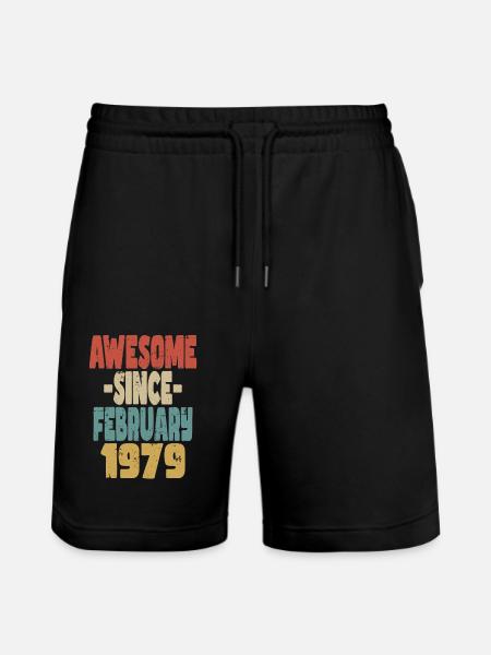 Awesome February 1979 - Stanley/Stella Trainer Unisex Organic Jogging Shorts - black