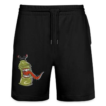Devil Can - Stanley/Stella Unisex Bio Joggingshorts Trainer  - Schwarz - Vorne - Nik (191cm) & Marisol (170cm)