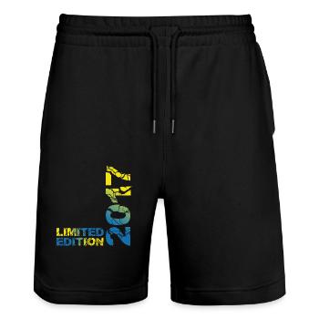2017 Limited Edition Geburtstag Geschenk Deko - Stanley/Stella Unisex Bio Joggingshorts Trainer  - Schwarz - Vorne - Nik (191cm) & Marisol (170cm)