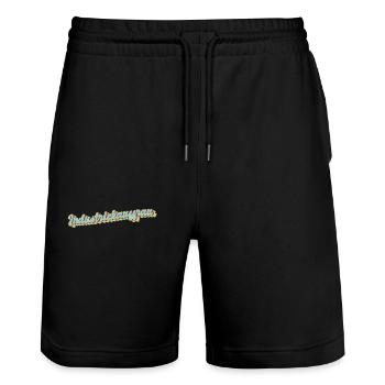 Kaufmann Abschluss-Geschenk Industriekauffrau - Stanley/Stella Unisex Bio Joggingshorts Trainer  - Schwarz - Vorne - Nik (191cm) & Marisol (170cm)
