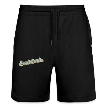Kindergärtner Abschluss-Geschenk Erzieherin - Stanley/Stella Unisex Bio Joggingshorts Trainer  - Schwarz - Vorne - Nik (191cm) & Marisol (170cm)