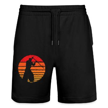 Aïkido - Short de jogging bio TRAINER Stanley/Stella unisexe - noir - Devant - Nik (191cm) & Marisol (170cm)