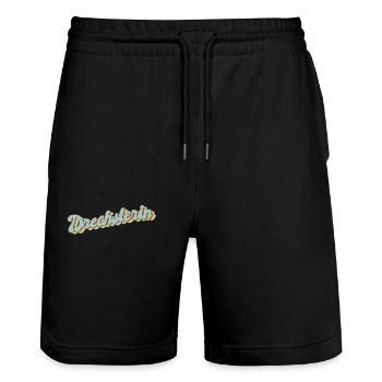 Tischler Abschluss-Geschenk Drechslerin - Stanley/Stella Unisex Bio Joggingshorts Trainer  - Schwarz - Vorne - Nik (191cm) & Marisol (170cm)