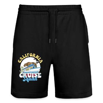 California Cruise Squad Family Vacation Trip - Stanley/Stella Unisex Bio Joggingshorts Trainer  - Schwarz - Vorne - Nik (191cm) & Marisol (170cm)