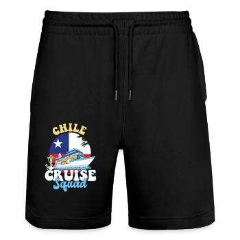 Chile Cruise Squad Family Vacation Trip - Stanley/Stella Unisex Bio Joggingshorts Trainer  - Schwarz - Vorne - Nik (191cm) & Marisol (170cm)
