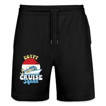 Egypt Cruise Squad Family Vacation Trip - Stanley/Stella Unisex Bio Joggingshorts Trainer  - Schwarz - Vorne - Nik (191cm) & Marisol (170cm)