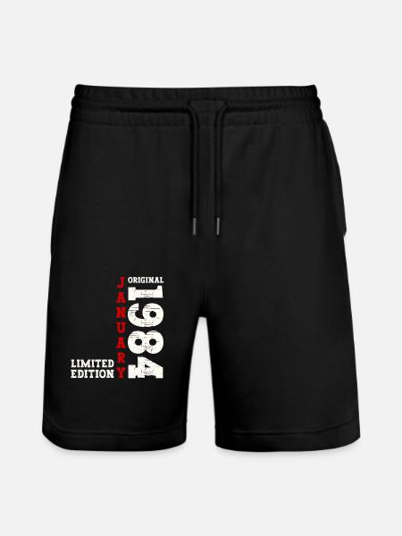 40 Urodziny Oryginalny Rocznik Styczniowy 1984 - Ekologiczne spodenki dresowe typu unisex Stanley/Stella Trainer  - czarny