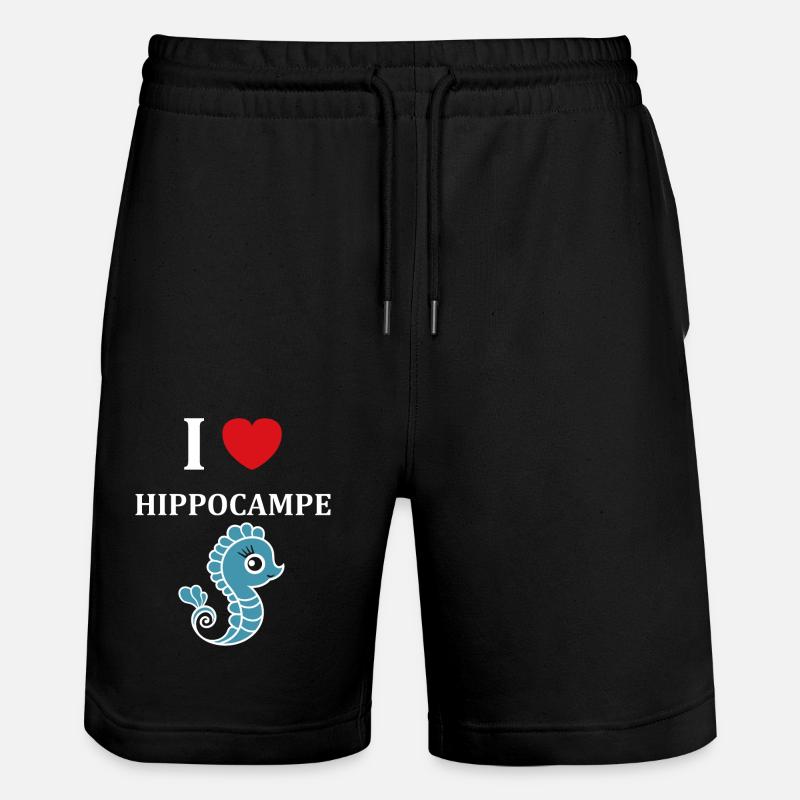 Humour petit Hippocampe - Short de jogging bio TRAINER Stanley/Stella unisexe - noir