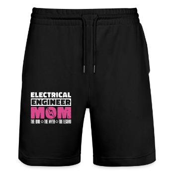 Electrical Engineer Mom The Idol The Technician - Stanley/Stella Trainer Unisex Organic Jogging Shorts - black - Front - Nik (191cm) & Marisol (170cm)