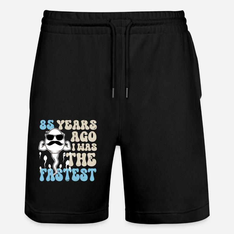 85e anniversaire dictons drôles - Short de jogging bio TRAINER Stanley/Stella unisexe - noir