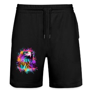 Eagle Graffiti Coloré - Short de jogging bio TRAINER Stanley/Stella unisexe - noir - Devant - Nik (191cm) & Marisol (170cm)