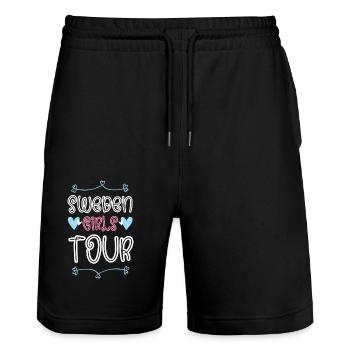 Suède Girls Tour Coeur - Short de jogging bio TRAINER Stanley/Stella unisexe - noir - Devant - Nik (191cm) & Marisol (170cm)