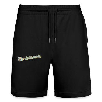 Kfz-Mechaniker Abschluss-Geschenk Kfz-Schlosserin - Stanley/Stella Unisex Bio Joggingshorts Trainer  - Schwarz - Vorne - Nik (191cm) & Marisol (170cm)