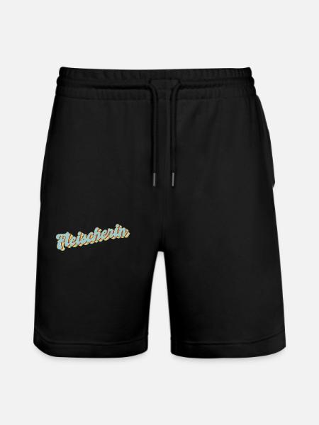 Metzger Abschluss-Geschenk Fleischerin - Stanley/Stella Unisex Bio Joggingshorts Trainer  - Schwarz