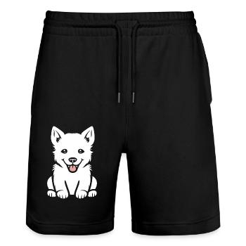 Humor kleiner Husky - Stanley/Stella Unisex Bio Joggingshorts Trainer  - Schwarz - Vorne - Nik (191cm) & Marisol (170cm)