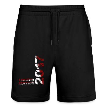 2017 Limited Edition Geburtstag Geschenk Deko - Stanley/Stella Unisex Bio Joggingshorts Trainer  - Schwarz - Vorne - Nik (191cm) & Marisol (170cm)