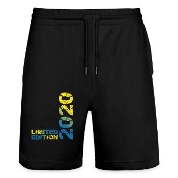 2020 Édition Limitée Anniversaire Cadeau Décoration - Short de jogging bio TRAINER Stanley/Stella unisexe - noir - Devant - Nik (191cm) & Marisol (170cm)