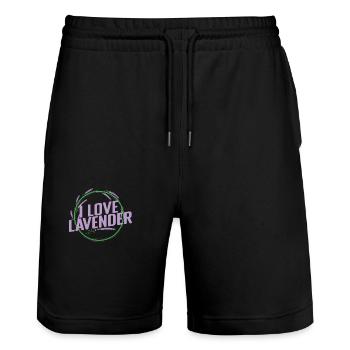 I Love Lavendel Pflanze Garten Duft - Stanley/Stella Unisex Bio Joggingshorts Trainer  - Schwarz - Vorne - Nik (191cm) & Marisol (170cm)