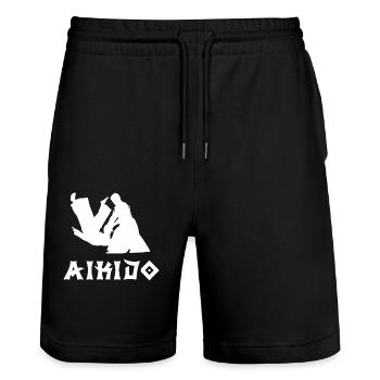 Aïkido - Short de jogging bio TRAINER Stanley/Stella unisexe - noir - Devant - Nik (191cm) & Marisol (170cm)