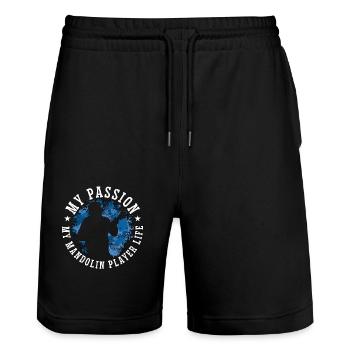 Mandolin Player My Passion My Mandolin Folk Music - Stanley/Stella Unisex Bio Joggingshorts Trainer  - Schwarz - Vorne - Nik (191cm) & Marisol (170cm)