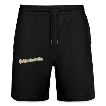 Juwelier Abschluss-Geschenk Goldschmiedin - Stanley/Stella Unisex Bio Joggingshorts Trainer  - Schwarz - Vorne - Nik (191cm) & Marisol (170cm)