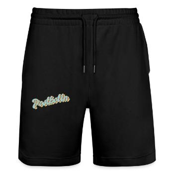 Postboten Abschluss-Geschenk Postbote Postbotin - Stanley/Stella Unisex Bio Joggingshorts Trainer  - Schwarz - Vorne - Nik (191cm) & Marisol (170cm)