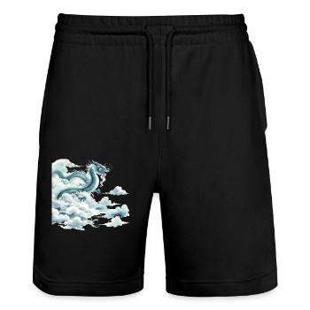 Dragon Nuage Dragon Chinois Art de l’Aquarelle - Short de jogging bio TRAINER Stanley/Stella unisexe - noir - Devant - Nik (191cm) & Marisol (170cm)