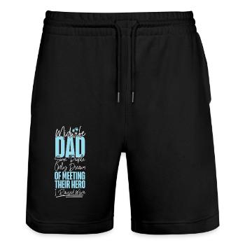 Nurse Midwife Birth Worker Dad - Stanley/Stella Trainer Unisex Organic Jogging Shorts - black - Front - Nik (191cm) & Marisol (170cm)