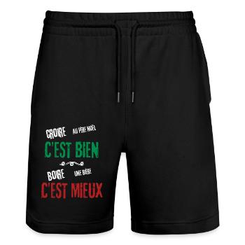Men's, Women's, Humorous, Humorous T-Shirt Gift - Stanley/Stella Trainer Unisex Organic Jogging Shorts - black - Front - Nik (191cm) & Marisol (170cm)