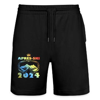 Après Ski 2024 Ski Holiday Colourful - Stanley/Stella Trainer Unisex Organic Jogging Shorts - black - Front - Nik (191cm) & Marisol (170cm)