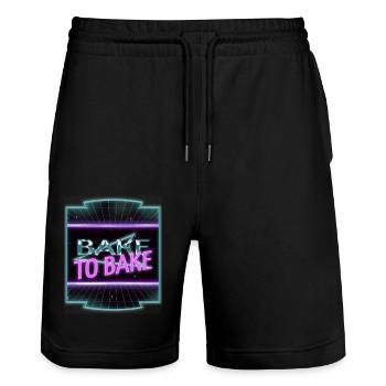 pirate chef pastry chef design sayings cook - Stanley/Stella Trainer Unisex Organic Jogging Shorts - black - Front - Nik (191cm) & Marisol (170cm)