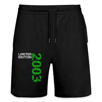 2003 Limited Edition Birthday Gift Wife Husband - Stanley/Stella Trainer Unisex Organic Jogging Shorts - black - Front - Nik (191cm) & Marisol (170cm)
